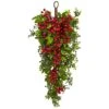 26" Berry & Boxwood Teardrop Swag 1 26" Berry & Boxwood Teardrop Swag -Christmas Designers Store D251363S 11