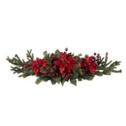 3ft. Red Poinsettia & Berry Centerpiece -Christmas Designers Store D252167S 12