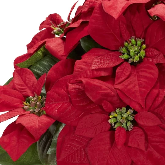 18" Potted Poinsettia With Decorative Vase 5 18" Potted Poinsettia With Decorative Vase - Image 3