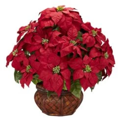 22" Potted Poinsettia With Decorative Planter