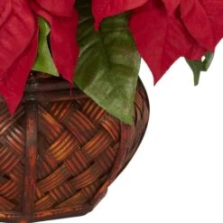 22" Potted Poinsettia With Decorative Planter -Christmas Designers Store D252170S 13