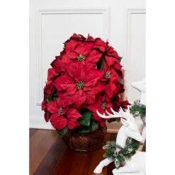 22" Potted Poinsettia With Decorative Planter -Christmas Designers Store D252170S 14