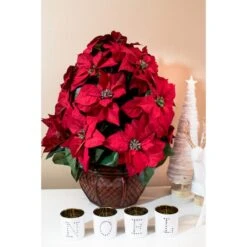 22" Potted Poinsettia With Decorative Planter -Christmas Designers Store D252170S 15