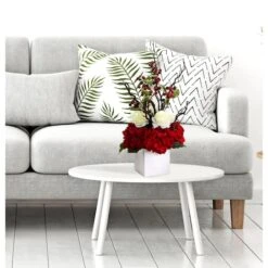 24" Potted Hydrangea, Rose & Berry Arrangement -Christmas Designers Store D252171S 12