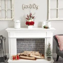 24" Potted Hydrangea, Rose & Berry Arrangement -Christmas Designers Store D252171S 14