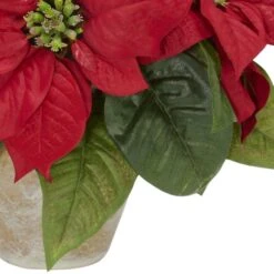 13" Potted Poinsettia With Ceramic Vase 11 13" Potted Poinsettia With Ceramic Vase -Christmas Designers Store D252178S 13