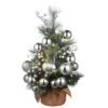 2ft. Pre-Lit Frosted Silver Pine Artificial Christmas Tree, Warm White LED Lights -Christmas Designers Store D252566S 1