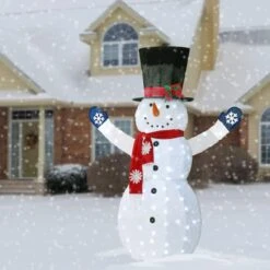 6ft. Snowman Decoration With White LED Lights -Christmas Designers Store D252595S 2