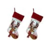 Glitzhome® 21" LED Reindeer Christmas Stockings, 2ct. -Christmas Designers Store D252853S 1