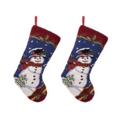 GlitzhomeĀ® 19" Snowman Christmas Stockings, 2ct.