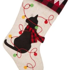 Glitzhome® 21" LED Cat Christmas Stockings, 2ct. -Christmas Designers Store D252863S 5