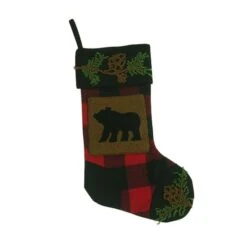 Glitzhome® 22" Red & Black Plaid Bear Stockings, 2ct. -Christmas Designers Store D252879S 5