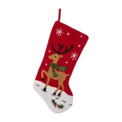 Glitzhome® 20" Red Reindeer Stockings, 2ct. 13 Glitzhome® 20" Red Reindeer Stockings, 2ct. -Christmas Designers Store D252891S 3