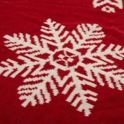 Glitzhome® Knitted Snowflake Stockings, Tree Skirt & Pillow Cover Set 18 Glitzhome® Knitted Snowflake Stockings, Tree Skirt & Pillow Cover Set -Christmas Designers Store D252903S 7