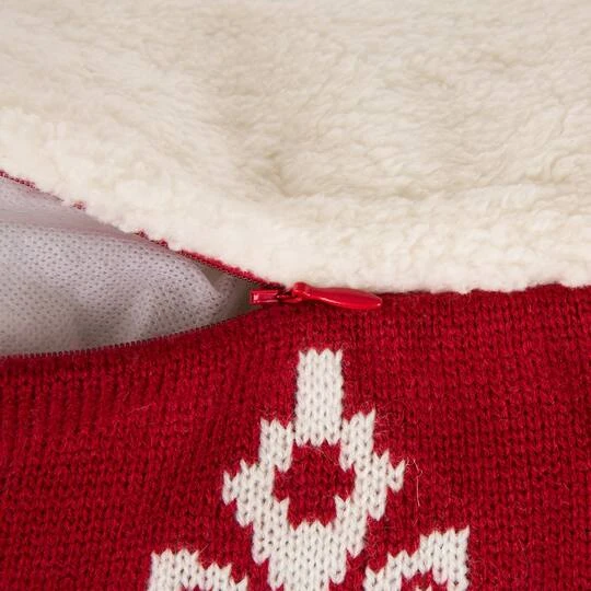Glitzhome® Knitted Snowflake Stockings, Tree Skirt & Pillow Cover Set 11 Glitzhome® Knitted Snowflake Stockings, Tree Skirt & Pillow Cover Set - Image 9