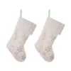 Glitzhome® 21" White Plush With Snowflake Christmas Stocking, 2ct.