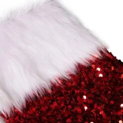 Glitzhome® 21" Red Sequin Christmas Stocking, 2ct. -Christmas Designers Store D252910S 4