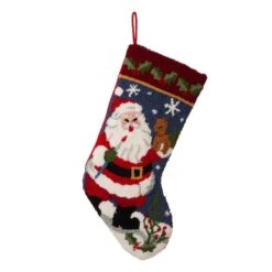 Glitzhome® 19" Santa Hooked Stocking