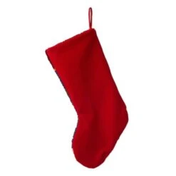 Glitzhome® 19" Santa Hooked Stocking -Christmas Designers Store D252943S 4