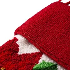 Glitzhome® 21" Poinsettia Hooked Stocking -Christmas Designers Store D252944S 4
