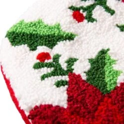 Glitzhome® 21" Poinsettia Hooked Stocking -Christmas Designers Store D252944S 6