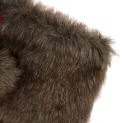 Glitzhome® 21" Fur Black & Red Buffalo Plaid Stocking -Christmas Designers Store D252954S 5