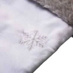 Glitzhome® 21" White Fleece With Christmas Tree & Snowflake Stocking 17 Glitzhome® 21" White Fleece With Christmas Tree & Snowflake Stocking -Christmas Designers Store D252959S 7