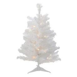 Northlight 2ft. Pre-Lit White Medium Artificial Christmas Tree, Clear LED Lights -Christmas Designers Store D253645S 11