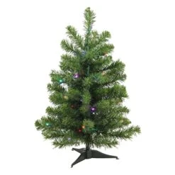 Northlight 24" Pre-Lit Canadian Pine Artificial Christmas Tree, Multicolor Lights -Christmas Designers Store D253652S 11