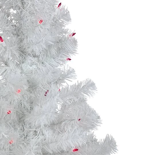 Northlight 3ft. Pre-Lit White Iridescent Pine Artificial Christmas Tree, Pink Lights 8 Northlight 3ft. Pre-Lit White Iridescent Pine Artificial Christmas Tree, Pink Lights - Image 6