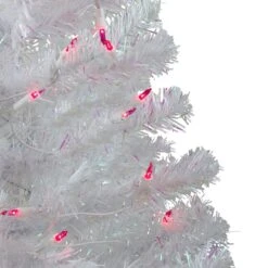 Northlight 3ft. Pre-Lit White Iridescent Pine Artificial Christmas Tree, Pink Lights 13 Northlight 3ft. Pre-Lit White Iridescent Pine Artificial Christmas Tree, Pink Lights -Christmas Designers Store D253654S 2