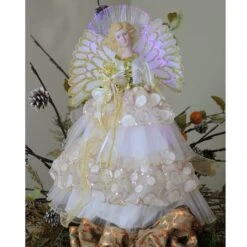 Northlight 16" White & Gold Lighted Angel Christmas Tree Topper -Christmas Designers Store D253703S 13