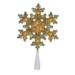 Northlight 9" Gold Lighted Snowflake Christmas Tree Topper -Christmas Designers Store D253705S 11