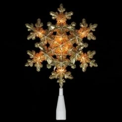 Northlight 9" Gold Lighted Snowflake Christmas Tree Topper -Christmas Designers Store D253705S 12