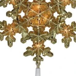 Northlight 9" Gold Lighted Snowflake Christmas Tree Topper -Christmas Designers Store D253705S 3