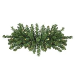 Northlight 32" Clear Lights Canadian Pine Swag