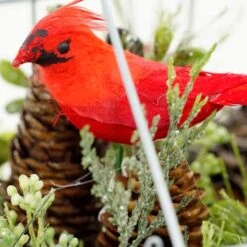 Northlight 9" Red & Green Cardinal Boxwood Artificial Christmas Greenhouse Arrangement -Christmas Designers Store D253929S 13