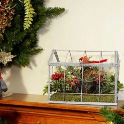 Northlight 9" Red & Green Cardinal Boxwood Artificial Christmas Greenhouse Arrangement -Christmas Designers Store D253929S 14