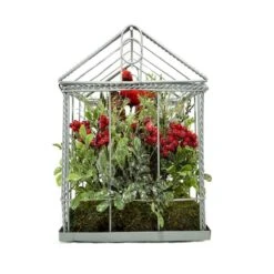 Northlight 9" Red & Green Cardinal Boxwood Artificial Christmas Greenhouse Arrangement -Christmas Designers Store D253929S 2