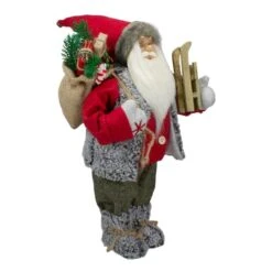 Northlight 18" Standing Santa Christmas Figure Carrying Presents & Sled 15 Northlight 18" Standing Santa Christmas Figure Carrying Presents & Sled -Christmas Designers Store D253955S 13