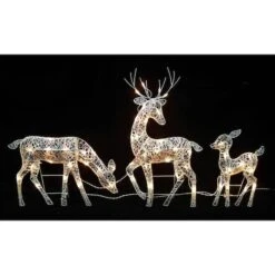Northlight White Glittered Doe, Fawn & Reindeer Lighted Christmas Decoration 12 Northlight White Glittered Doe, Fawn & Reindeer Lighted Christmas Decoration -Christmas Designers Store D253969S 12