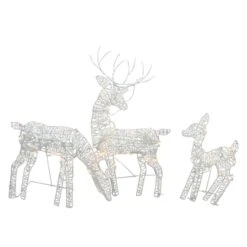 Northlight White Glittered Doe, Fawn & Reindeer Lighted Christmas Decoration 9 Northlight White Glittered Doe, Fawn & Reindeer Lighted Christmas Decoration -Christmas Designers Store D253969S 2 1