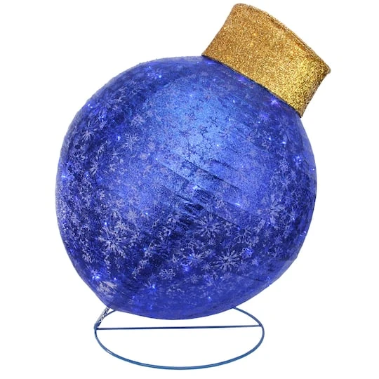 Northlight 3ft. Blue LED Twinkling Glittered Christmas Ball Ornament Decoration 8 Northlight 3ft. Blue LED Twinkling Glittered Christmas Ball Ornament Decoration - Image 6