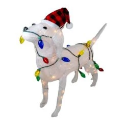 Northlight 3ft. White Lighted Standing Dog Christmas Decoration -Christmas Designers Store D253974S 12