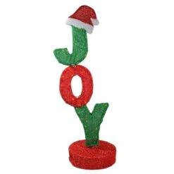Northlight 3.5ft. Rotating Red & Green Lighted JOY Christmas Sign -Christmas Designers Store D253975S 1 1