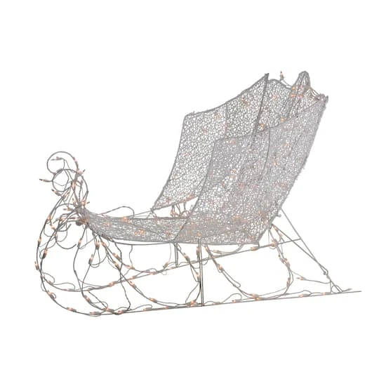 Northlight 4ft. White Pre-Lit Crystal 3D Sleigh Christmas Decoration 4 Northlight 4ft. White Pre-Lit Crystal 3D Sleigh Christmas Decoration - Image 2