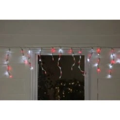 Northlight 100ct. LED Wide Angle Icicle Christmas Lights With White Wire Red/Pure White 16 Northlight 100ct. LED Wide Angle Icicle Christmas Lights With White Wire Red/Pure White -Christmas Designers Store D254012S 13