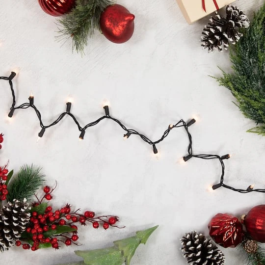 Northlight 100ct. Mini Christmas String Lights With Black Wire Clear 5 Northlight 100ct. Mini Christmas String Lights With Black Wire Clear - Image 3