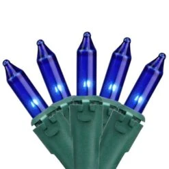 Northlight 100ct. Mini Christmas String Lights With Green Wire Royal Blue -Christmas Designers Store D254025S 1 1