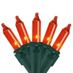 Northlight 100ct. Mini Christmas String Lights With Green Wire Orange -Christmas Designers Store D254033S 11